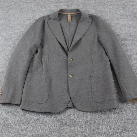 Eleventy Blazer Mens XL 52 IT Slim Fit Jersey Sport Coat Gray Knit Unstructured - Picture 4 of 14